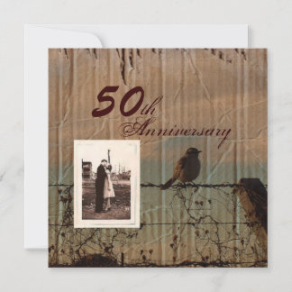 Western der Bauernvögel 50. Hochzeitstag Einladung