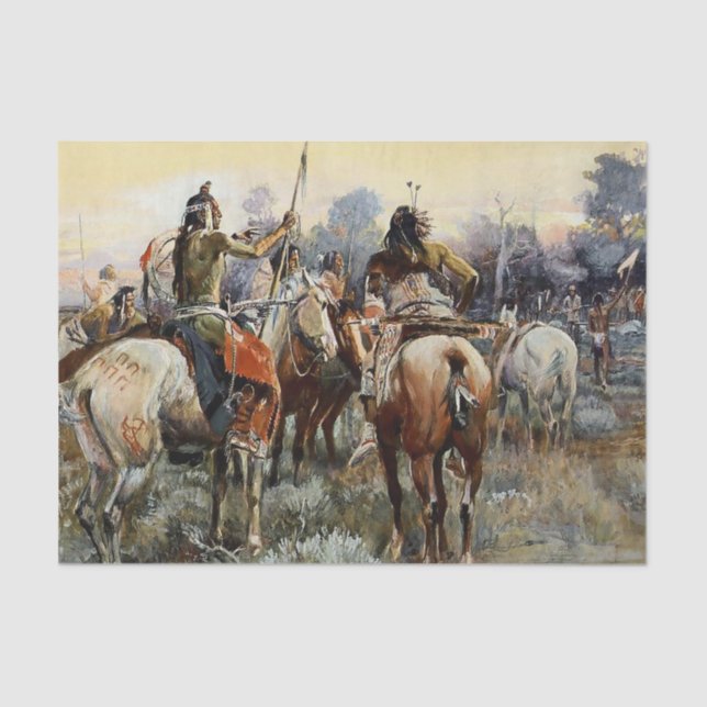 Western "Der Frieden" Art von Charles M. Russell Seidenpapier (Vorderseite)