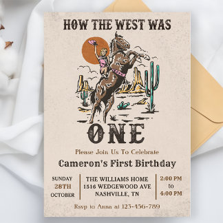 Western: Der Westen war ein 1. Geburtstag Einladung