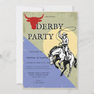 Western-Derby-Party-Einladung Cowboy-Pferderennen Einladung