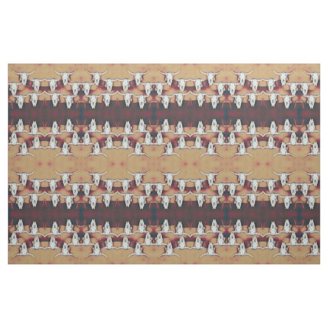 Western des Schädels Rustikales Vintages Muster Stoff (Fat Quarter (45,7 x 55,9 cm))