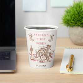 Western Desert Boots Rodeo Birthday Pappbecher