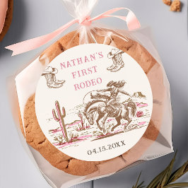 Western Desert Boots Rodeo Birthday Sticker