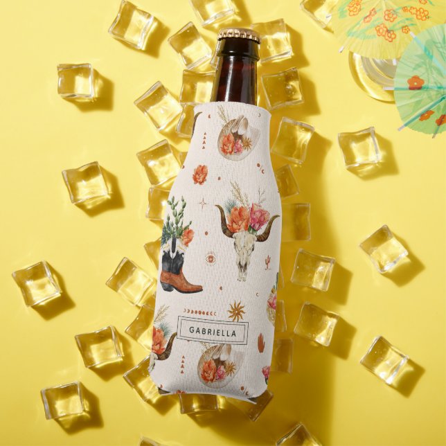 Western Desert Cactus Cowboy Hat Personalisierten  Flaschenkühler (In Situ Sommer)