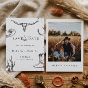 Western Desert Country Cowboy Foto Save The Date