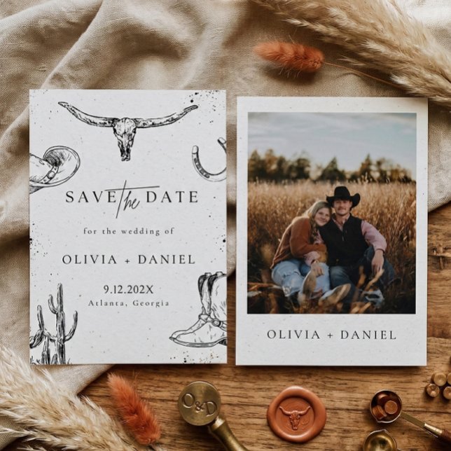 Western Desert Country Cowboy Foto Speichern Termi Save The Date (Von Creator hochgeladen)