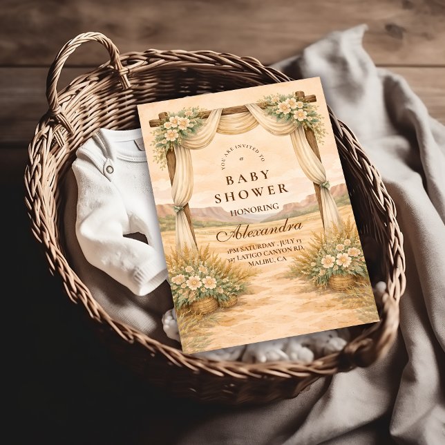 Western Desert Floral Arch Baby Shower Einladung (Von Creator hochgeladen)