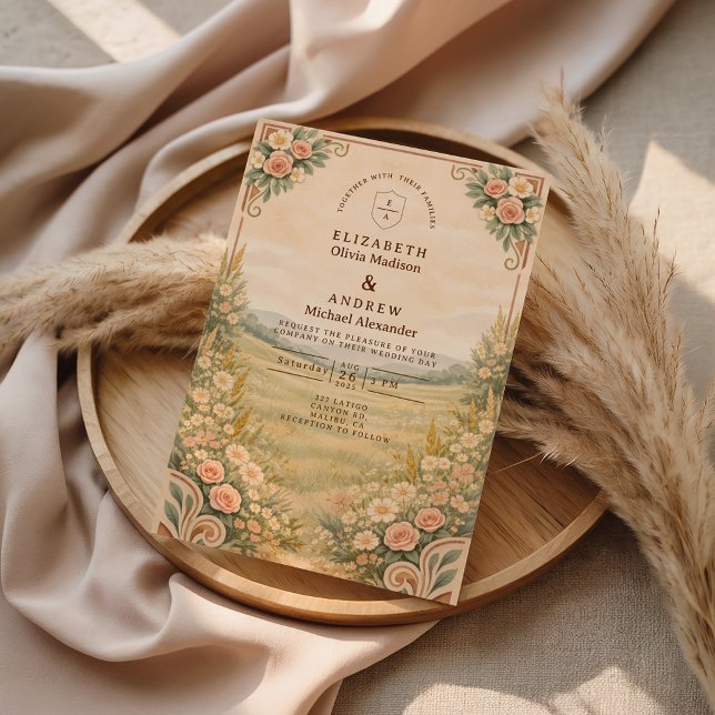 Western Desert Floral Arch Wedding Einladung (Von Creator hochgeladen)