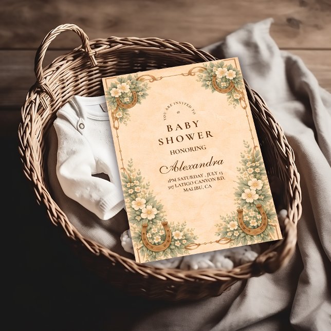 Western Desert Horseshoe Baby Shower Einladung (Von Creator hochgeladen)