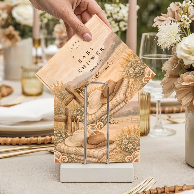 Western Desert Saddle Baby Shower Serviette (Von Creator hochgeladen)