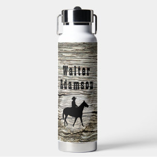 Western-Design Hufeisen und Pferd personalisieren Trinkflasche