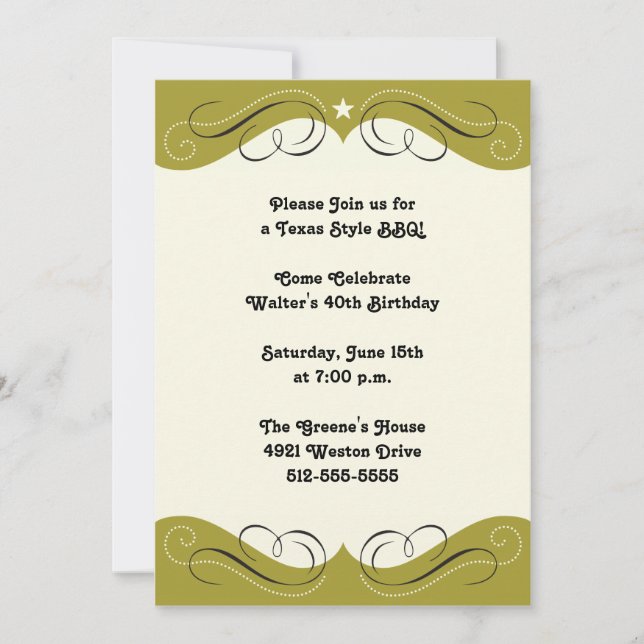 Western-Design-Party Einladung (Vorderseite)