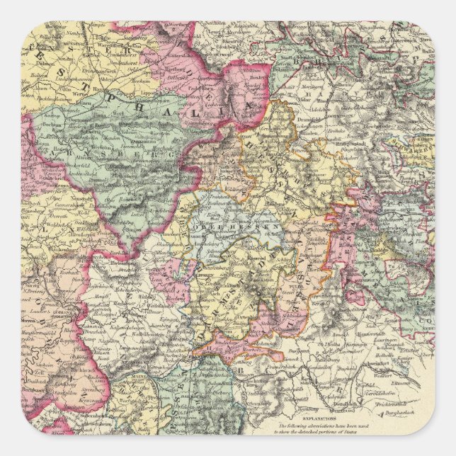 Western Deutschland 2 Quadratischer Aufkleber (Vorderseite)