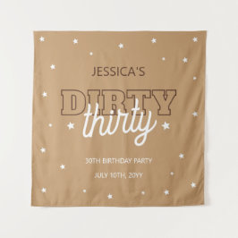 Western Dirty Thirty 30th Birthday Party Backdrop Wandteppich