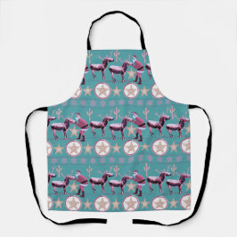 Western Donkey Christmas Gingerbread Texas Star Schürze