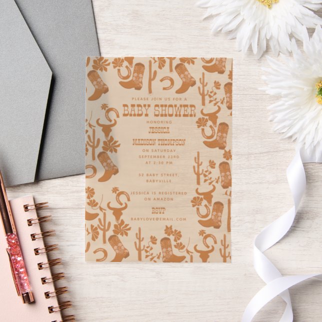 Western Earth Tone Country Boots Babydusche (Hochzeit)