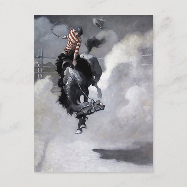 Western "Eine Staubwolke" Kunst von NC Wyeth Postkarte (Vorderseite)