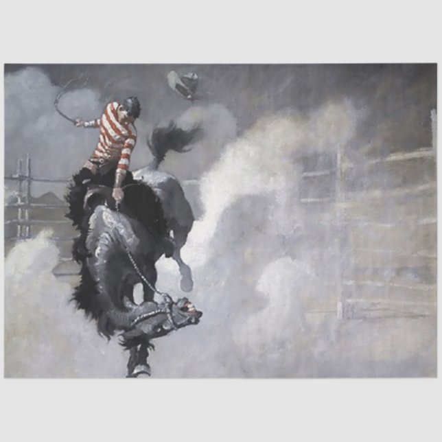 Western "Eine Staubwolke" Kunst von NC Wyeth Seidenpapier (Vorderseite)