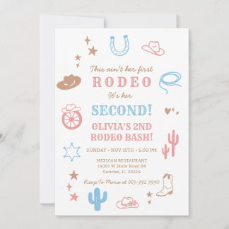 Western-Einladung zum zweiten Rodeo-Geburtstag für Einladung