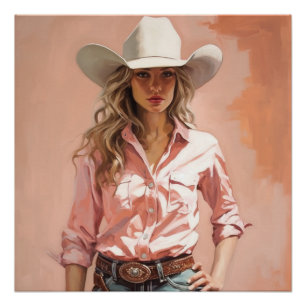 Western Elegance: Cowgirl Wall Art Poster