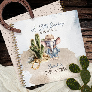 Western Elephant Cowboy Baby Showbook Notizbuch