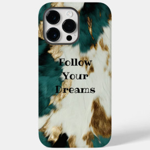 Western Emerald Gold White Cowhide Case-Mate iPhone 14 Pro Max Hülle