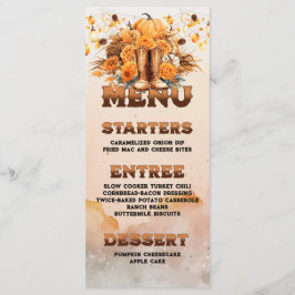 Western Erntedank Flat Menu Menükarte