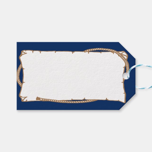 Western-Etikett mit dem Party-Namensschild "Rope" Geschenkanhänger (Vorderseite (Horizontal))