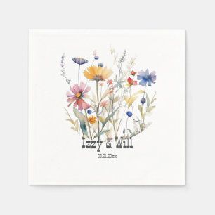 Western Fall Wildblumen Terra Cotta Blue Custom Serviette