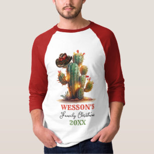 Western Family Cactus Individuelle Name Weihnachte T-Shirt