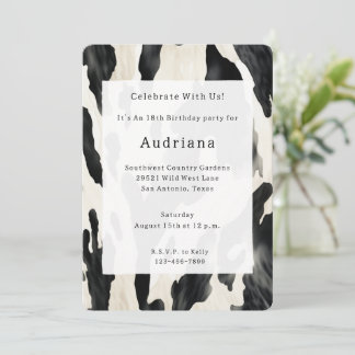 Western Farm Animal Cow Einladung