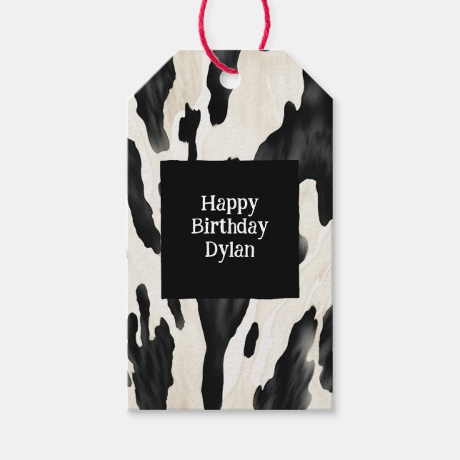 Western Farm Animal Cow Geschenkanhänger (Vorderseite)