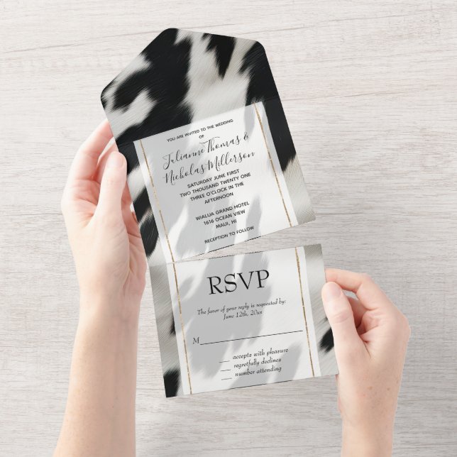 Western Farm Cowhide All In One Einladung (Abreißen)