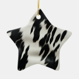 Western Farm Cowhide Keramik Ornament