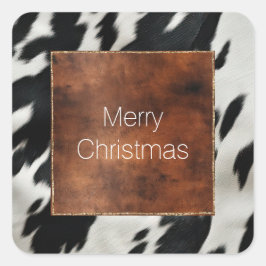 Western Farm Cowhide Quadratischer Aufkleber