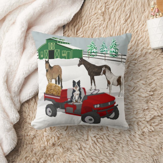 Western Farm Horse Ranch Red ATV Dog and Stall Kissen (Decke)