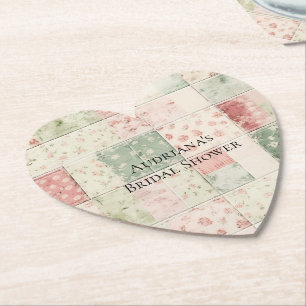 Western Farm Mint Pink Blumenquilts Muster Untersetzer