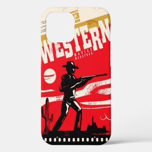 Western-Film-Marathon Retro-Poster-Design-Layout iPhone 12 Hülle