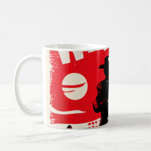 Western-Filme-Marathon Retro-Poster-Design-Layout Kaffeetasse