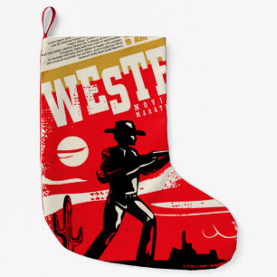 Western-Filme Marathon Retroposter Design-Layout Kleiner Weihnachtsstrumpf