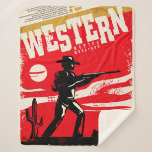 Western-Filme Marathon Retroposter Design-Layout Sherpadecke