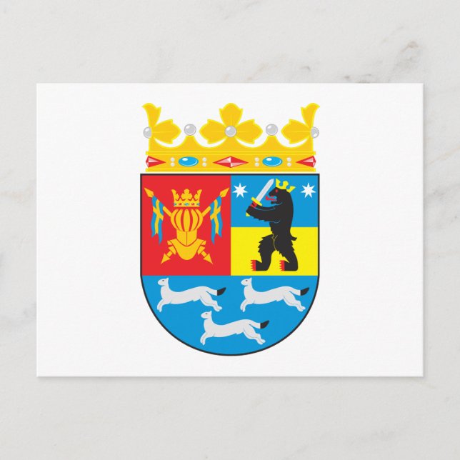 Western Finnland Wappen Postkarte (Vorderseite)