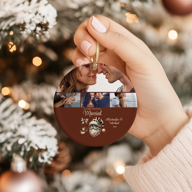 Western First Christmas Married 4 Photo  Keramik Ornament (Von Creator hochgeladen)