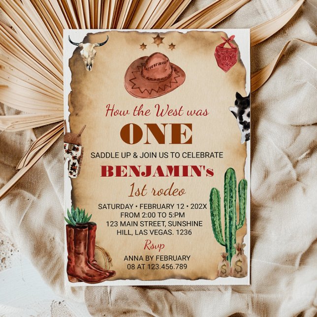 Western First Rodeo Cowboy 1. Geburtstag Einladung (Von Creator hochgeladen)