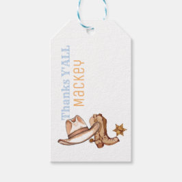 Western First Rodeo Geburtstagsparty-Platte Geschenkanhänger