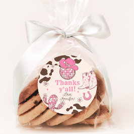 Western First Rodeo Girl Pink Danke, dass ihr Gebu Runder Aufkleber