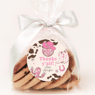 Western First Rodeo Girl Pink Danke, dass ihr Gebu Runder Aufkleber