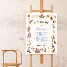 Western First Rodeo Wild West Cowboy Blue Geburtst