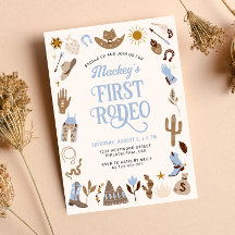 Western First Rodeo Wild West Cowboy Blue Geburtst