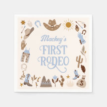 Western First Rodeo Wild West Cowboy Blue Geburtst